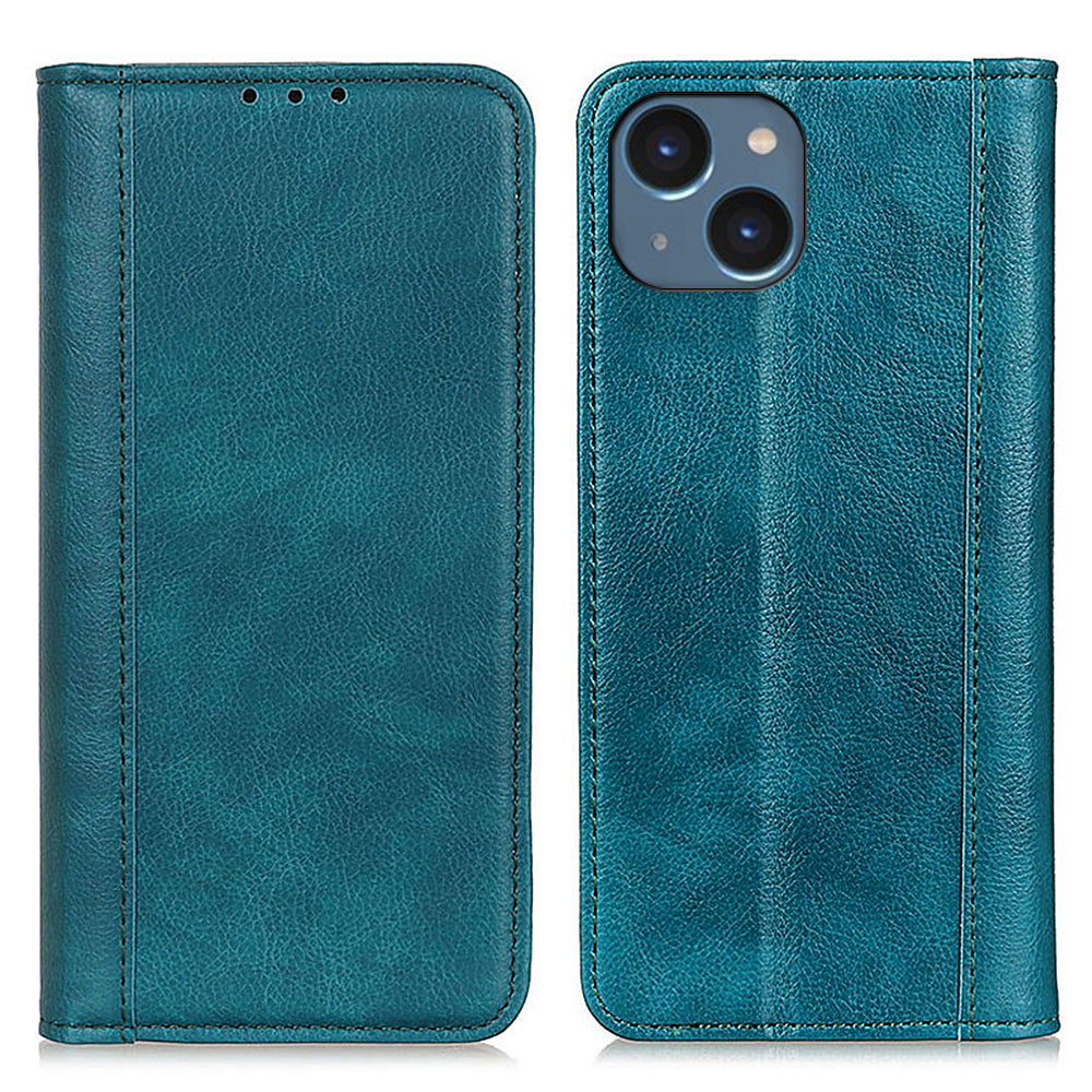 For iPhone 15 Plus Magnetic Closure Split Leather Phone Cover Wallet Litchi Texture Cell Phone Case For iPhone 15 Plus Magnetic Closure Split Leather Phone Cover Wallet Litchi Texture Cell Phone Case